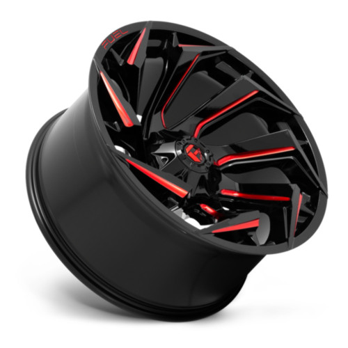Fuel  D755 Reaction 15x8 6x5.5 Gloss Black Milled Red Tint Wheel 15" -18mm