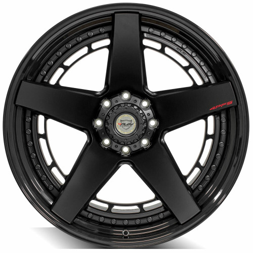 24" 4PLAY 4PF5 Matte Black Center Gloss Black Barrel 24x14 Wheel 8x170 -76mm Rim