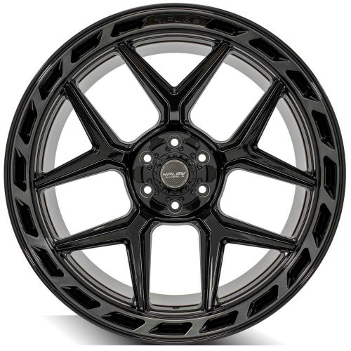 22" 4PLAY 4P55 Gloss Black Brushed Face & Tinted Clear 22x10 5x5 5x5.5 -18mm Rim