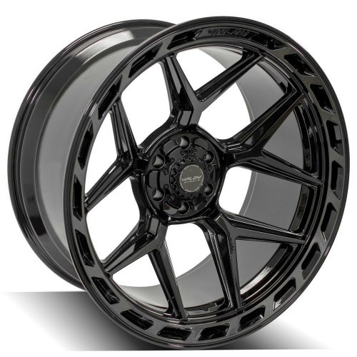 24" 4PLAY 4P55 Black Brushed Face & Tinted Clear 24x12 Wheel 6x5.5 6x135 -44mm