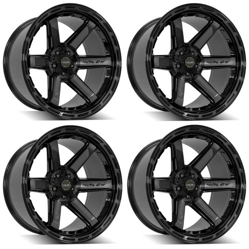 Set 4 22" 4PLAY 4P63 Black Brushed Face & Tinted Clear 22x12 6x5.5 6x135 -44mm