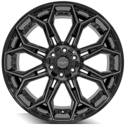 22" 4PLAY 4P83 Gloss Black Brushed Face & Tinted Clear 22x10 5x5 5x5.5 -18mm Rim