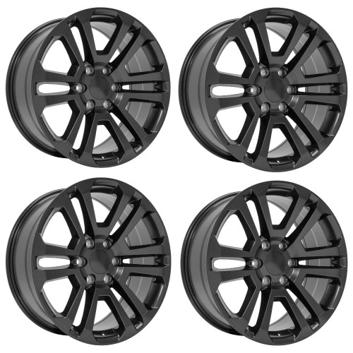 Set 4 20" OE Wheels CV99 Satin Black 20x9 Wheels 6x5.5 Rims 31mm For Chevy GMC