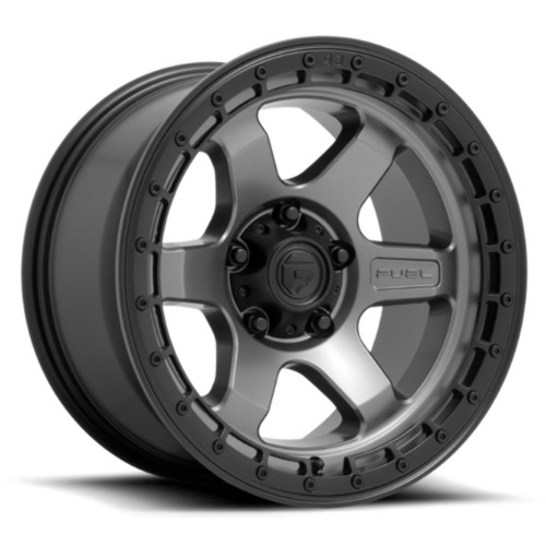 Fuel 1PC D752 Block 18x9 5x5.0 Matte Gunmetal With Black Ring Wheel 18" 1mm Rim