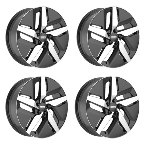 Set 4 20" Fondmetal E-Joule Gloss Black Machined 20x9 Wheels 5x112 28mm Rims