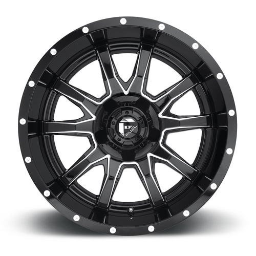 20" Fuel D627 Vandal 20x10 5x4.5 5x5 -18mm Wheel Gloss Black Milled Lifted Rim