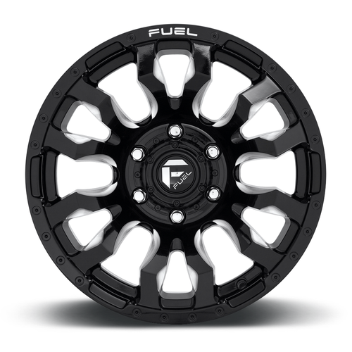 18" Fuel D673 Blitz 18x9 8x6.5 1mm Gloss Black Milled Rim Offroad Truck Wheel
