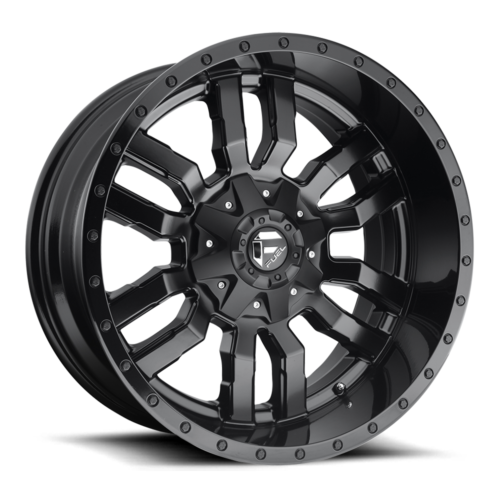 Fuel  D596 Sledge 22x10 6x135 6x5.5 Matte Black Gloss Black Lip Wheel 22" 10mm