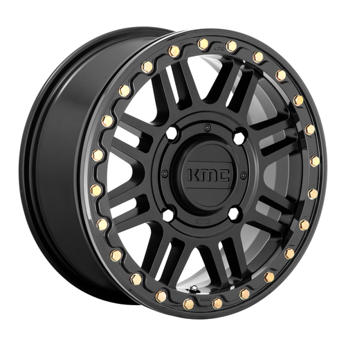 KMC Powersports Ks250 Cage Beadlock 15x10 4x137 Satin Black Black Wheel 15" 0mm
