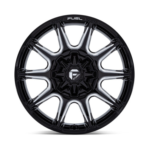 22" Fuel 1PC FC880 Super C Gloss Black Milled 22x12 Wheel 5x5 5x5.5 -44mm Rim