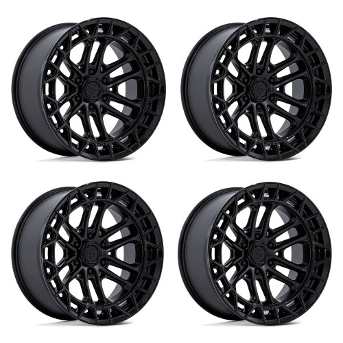 Set 4 20" Fuel FC874 Celsius Matte Black Gloss Black Lip 20x10 6x5.5 -18mm Rims