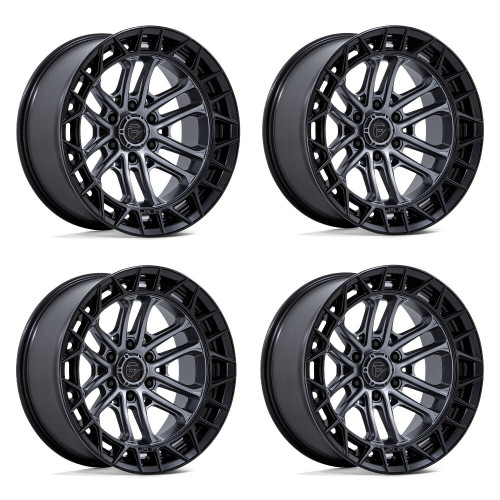 Set 4 17" Fuel FC874 Celsius Gunmetal Matte Black Lip 17x9 Wheels 6x135 -12mm