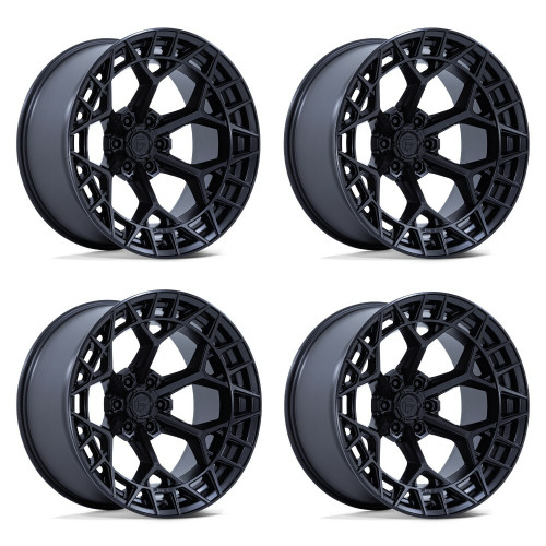 Set 4 22" Fuel 1PC FC873 Charger Blackout 22x9.5 Wheels 6x135 18mm Truck Rims