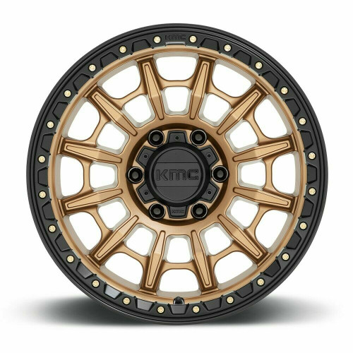 17" KMC KM547 Carnage 17x9 5x5 Matte Bronze Black Lip Wheel 0mm For Jeep Rim