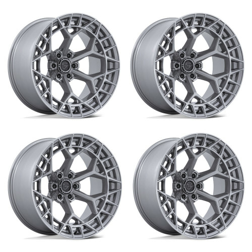 Set 4 17" Fuel 1PC FC873 Charger Platinum 17x9 Wheels 5x5 -12mm Lifted Rims