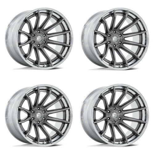 Set 4 20" Fuel 1PC FC403 Burn Platinum Chrome Lip 20x9 Wheels 5x5 1mm Truck Rims