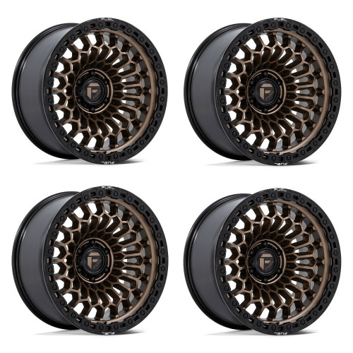 Set 4 20" Fuel FC870 Sinister Matte Bronze Matte Black Lip 20x9 Wheels 6x5.5 1mm