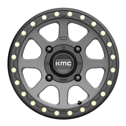 KMC Powersports Ks234 Addict 2 Beadlock 15x6 4x156 Satin Gray Wheel 15" 38mm Rim