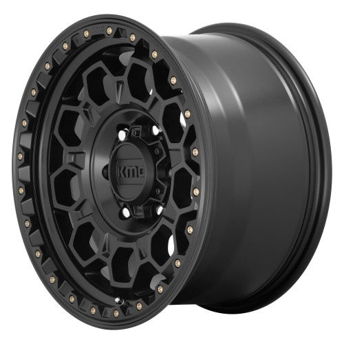 17" KMC KM545 Trek 17x8 6x5.5 Satin Black Wheel 35mm For Chevy GMC Ram Cadillac
