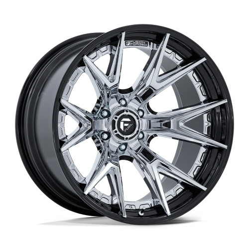 Set 4 20" Fuel FC402 Catalyst Chrome Gloss Black Lip 20x10 Wheels 8x170 -18mm