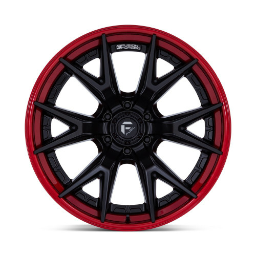 20" Fuel FC402 Catalyst Matte Black Candy Red Lip 20x10 Wheel 8x180 -18mm Rim