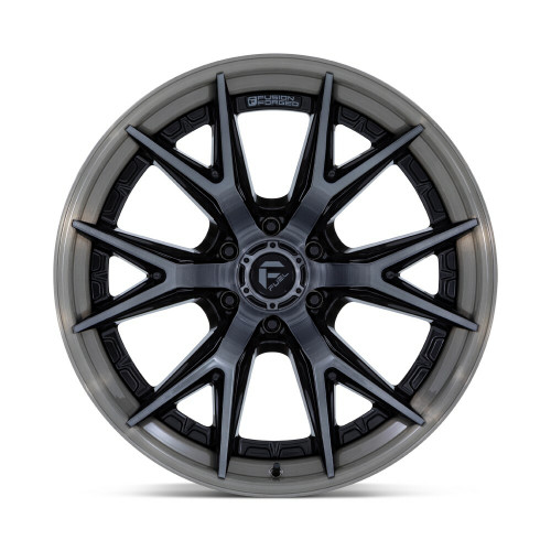 20" Fuel FC402 Catalyst Black Brushed Gray Tint Face & Lip 20x9 6x5.5 20mm Rim