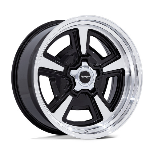 18" American Racing VN517 Marauder 18x8 5x4.75 0mm Black Machined Diamond Lip