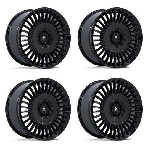 Set 4 20" Asanti Black AB040 Tiara Gloss Black 20x10.5 5x112 5x120 38mm Wheels