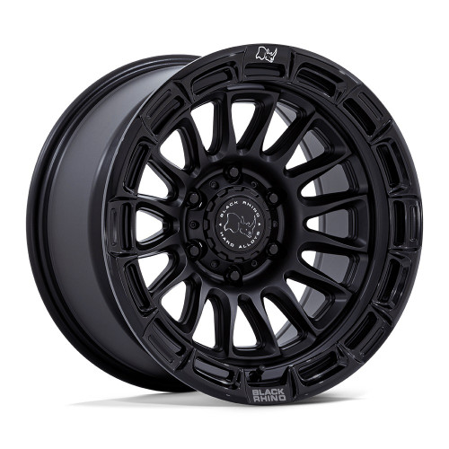 Set 4 17" Black Rhino BR025 Rival Matte Black Gloss Black Lip 17x9 6x5.5 1mm Rim
