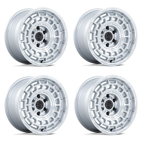 Set 4 20" Black Rhino BR024 AWOL Silver Machined Face 20x8.5 5x130 25mm Wheels