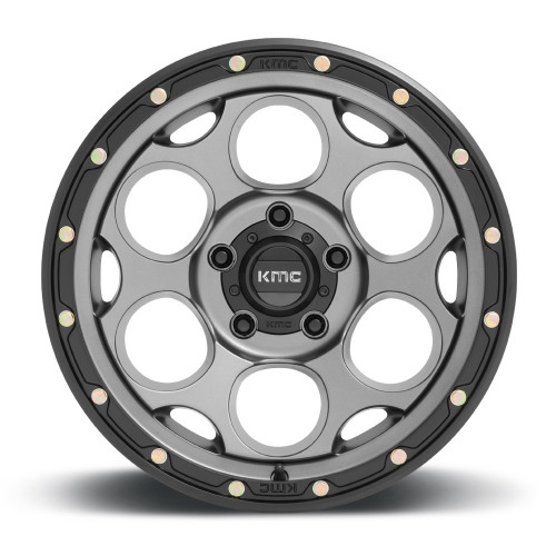 KMC KM541 Dirty Harry 18x8.5 6x4.5 Satin Gray With Black Lip Wheel 18" 18mm Rim