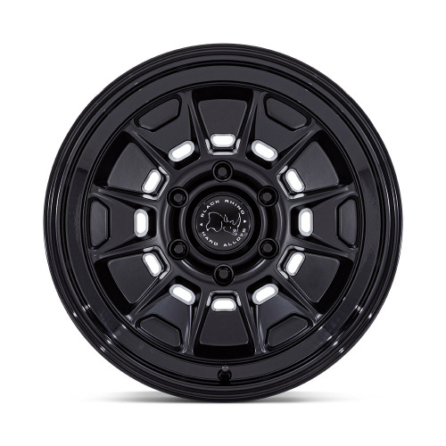 17" Black Rhino BR021 Mondo Matte Black Gloss Black Lip 17x9 6x5.5 -38mm Wheel