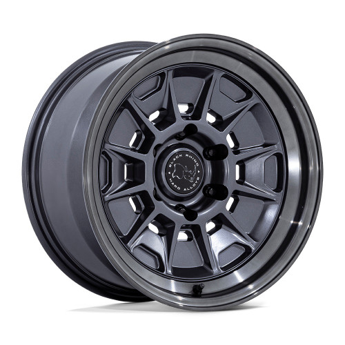 Set 4 17" Black Rhino BR021 Mondo Gunmetal Gloss Gray Lip 17x8.5 6x5.5 -10mm Rim
