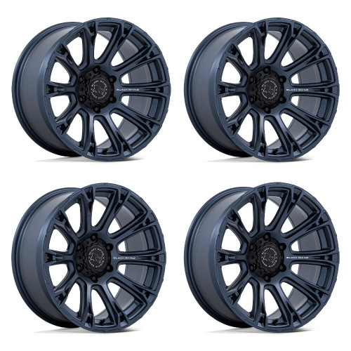 Set 4 20" Black Rhino BR020 Diamondback Metallic Blue 20x9 Wheels 6x135 12mm Rim