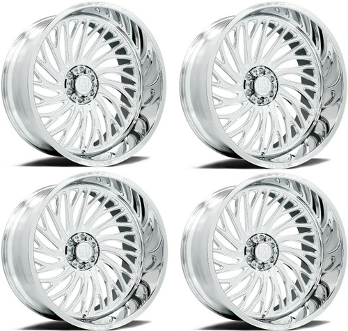 Set 4 24" Axe Wheels AF10 Forged (Right) Fully Polished 24x12 Wheels 8x180 -44mm