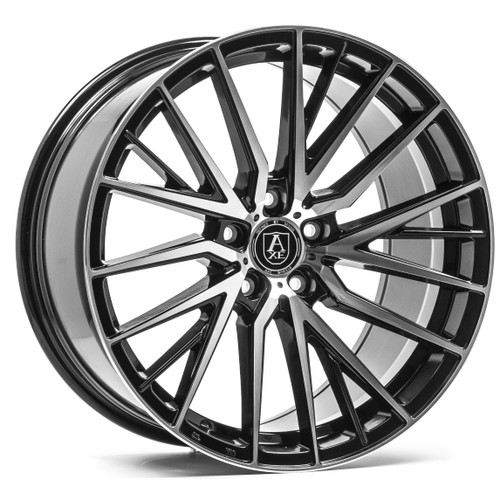 Set 4 20" Axe Wheels EX40 Black And Polished Face 20x8.5 Wheels 5x4.5 25mm Rims