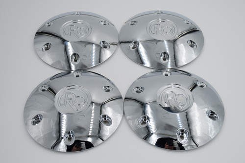 Set 4 Chrome Ro Center Caps Fit Any Wheel 6x5.5 w/ 12mm x 1.5 Lug Nuts