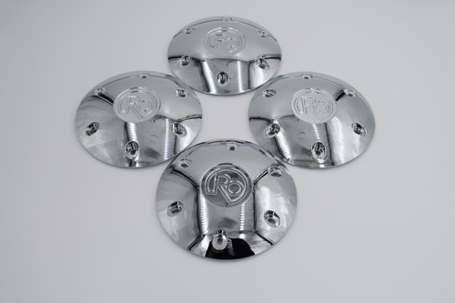 Set 4 Chrome Ro Center Caps Fit Any Wheel 6x5.5 w/ 12mm x 1.5 Lug Nuts