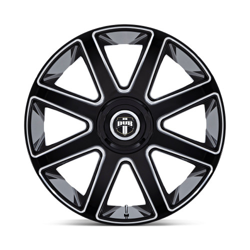 24" DUB 1PC DC273 Pull Gloss Black Milled 24x10 Wheel 5x115 5x120 15mm Rim