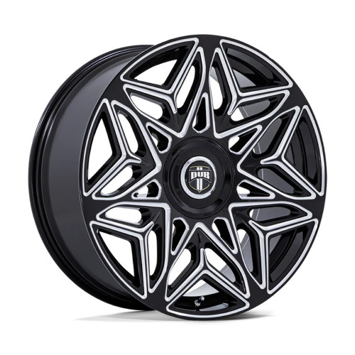 22" DUB 1PC DC274 Anomaly Gloss Black Milled 22x9 Wheel 5x115 5x120 15mm Rim