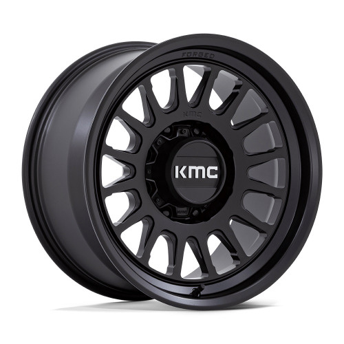 18" KMC KM452 Impact Forged Monoblack Satin Black 18x9 Wheel 8x180 18mm Rim