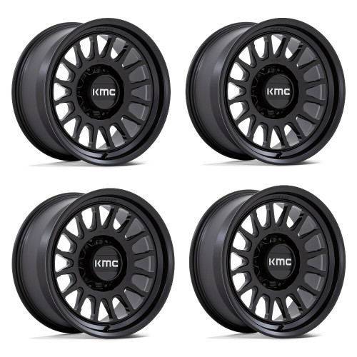 Set 4 18" KMC KM452 Impact Forged Monoblock Satin Black 18x9 8x6.5 -12mm Wheels