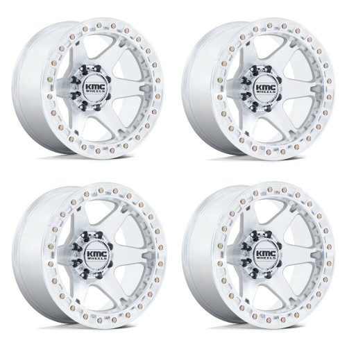 Set 4 20" KMC KM238 VI Beadlock Machined 20x10 Wheels 8x6.5 -48mm Truck Rims