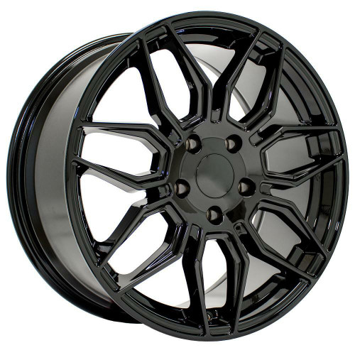 Set 4 18" OE Wheels CV03C Gloss Black 18x8.5 Wheels 5x4.75 Rims 52mm For Chevy