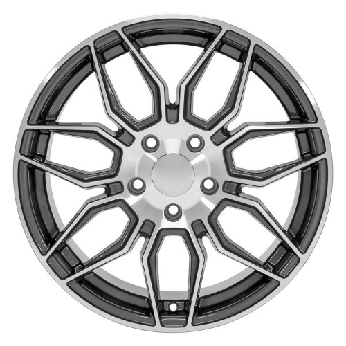 18" OE Wheels CV03C Gunmetal Machined 18x8.5 Wheel 5x4.75 Rim 52mm For Chevy