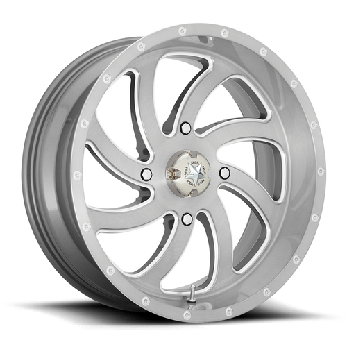 24" MSA Offroad Wheels M36 Switch 24x7 4x156 0mm Wheel Brushed Titanium Rim