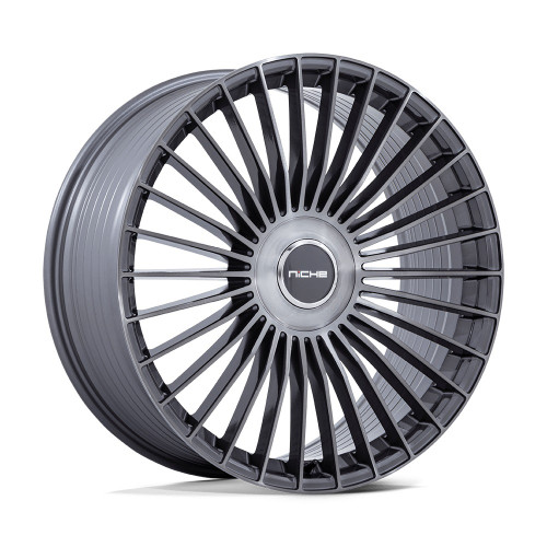 Set 4 24" Niche NC282 Serene Gloss Titanium Brushed 24x10 Wheels 5x130 20mm Rims