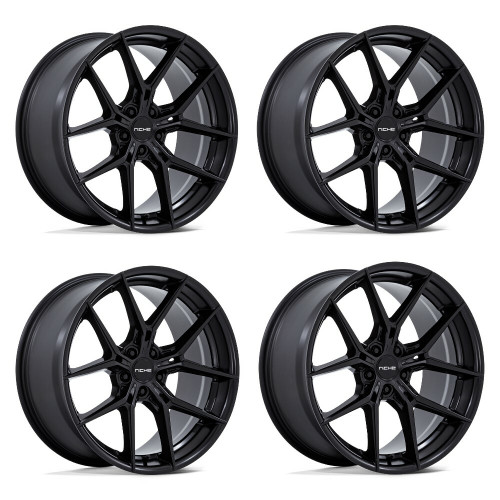 Set 4 22" Niche 1PC NC279 Prodigy 5 Matte Black 22x10.5 Wheels 5x115 18mm Rims