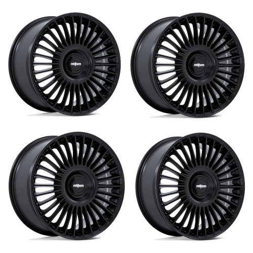 Set 4 20" Rotiform RC202 GRZ Matte Black 20x10 Wheels 5x112 5x120 50mm Rims