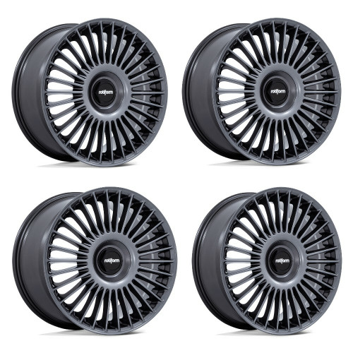 Set 4 22" Rotiform RC202 GRZ Matte Anthracite 22x10 Wheels 5x112 5x120 35mm Rims